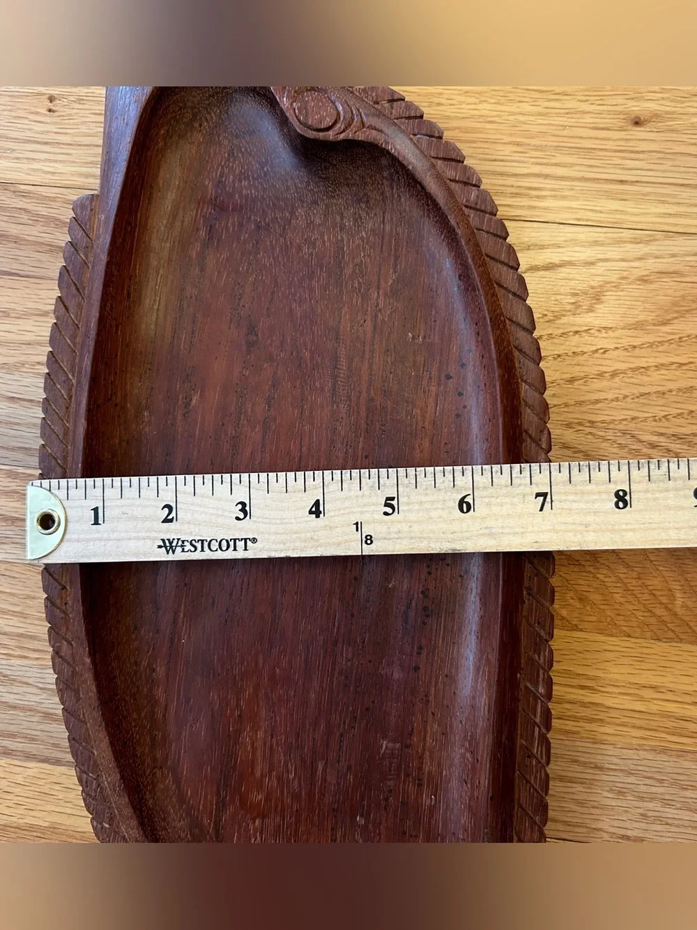 Vintage Wood Hand Carved Fish Bowl Platter